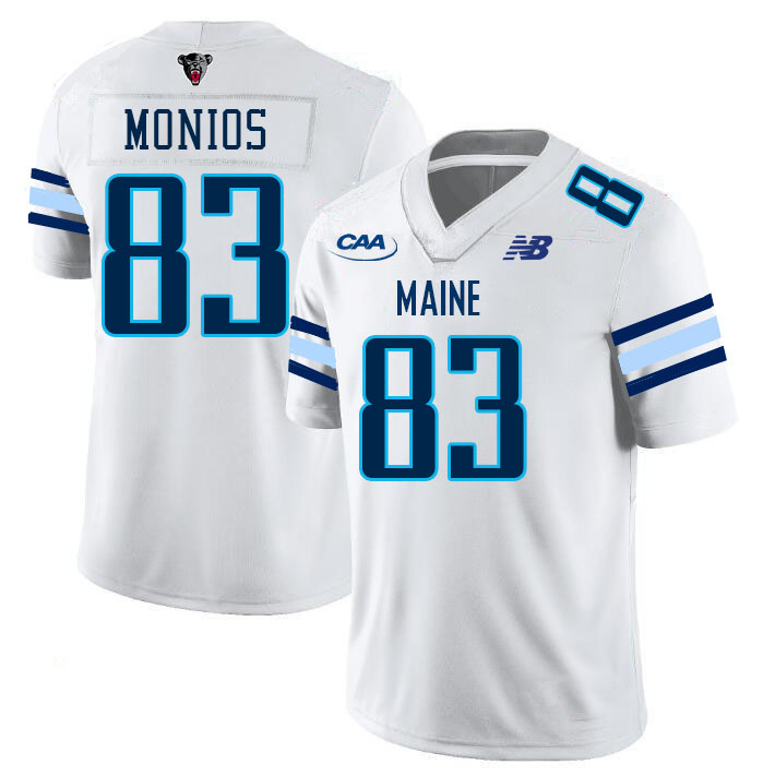 Men #83 Michael Monios Maine Black Bears College Football Jerseys Stitched Sale-White